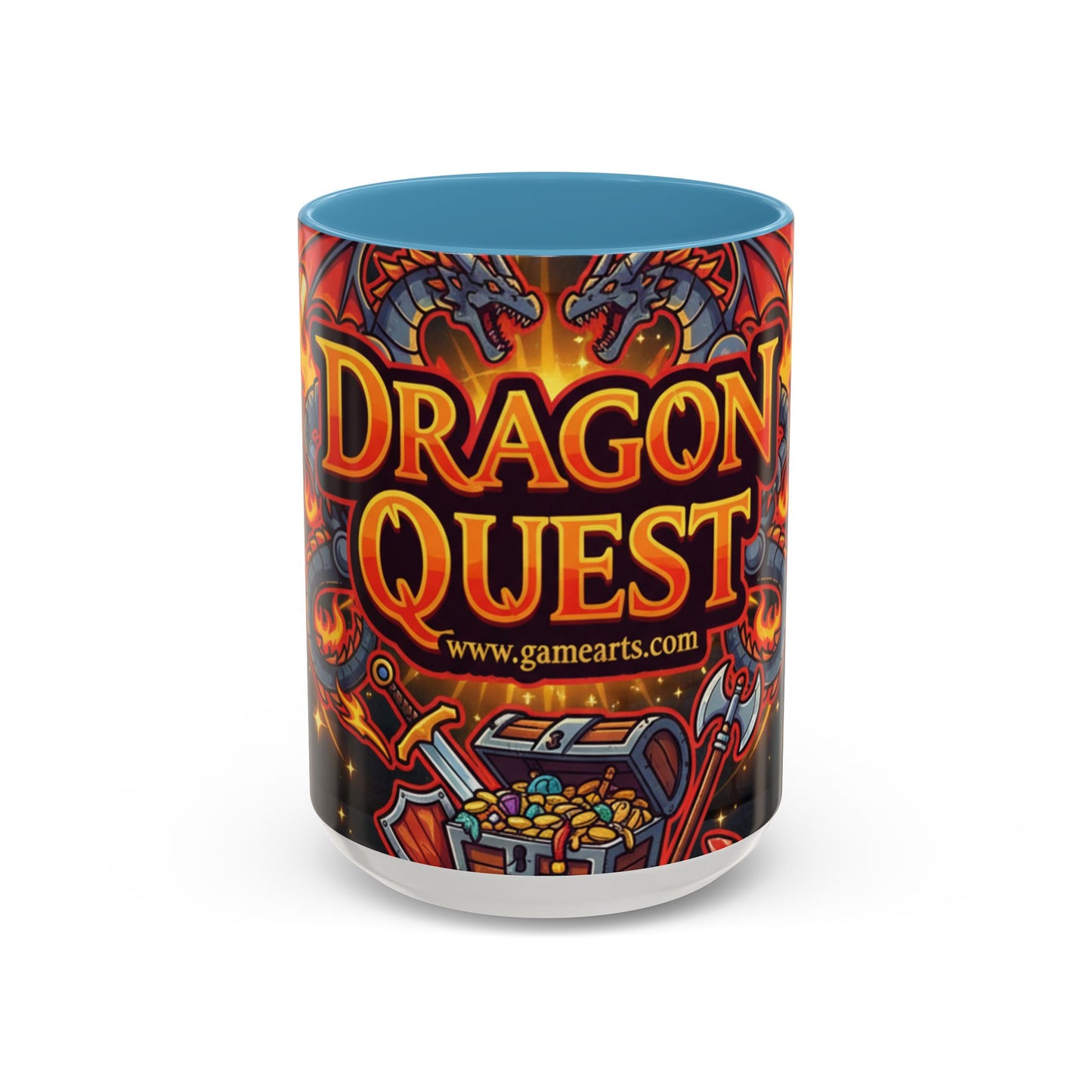 Dragon Quest Accent Coffee Mug, Gaming Mug, Geeky Gift, Fantasy Coffee Cup, Dragon Themed Drinkware, Unique Gamer Present