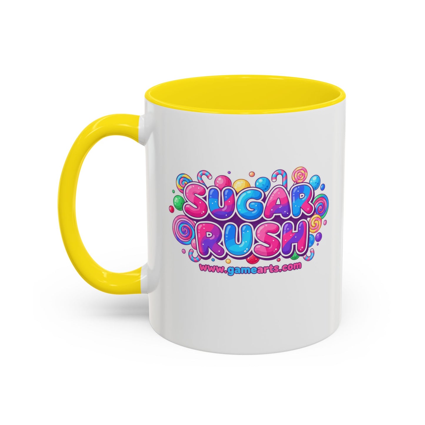 Colorful Sugar Rush Accent Coffee Mug - Fun Gift for Coffee Lovers, Holiday Cheer, Vibrant Drinkware, Party Favor