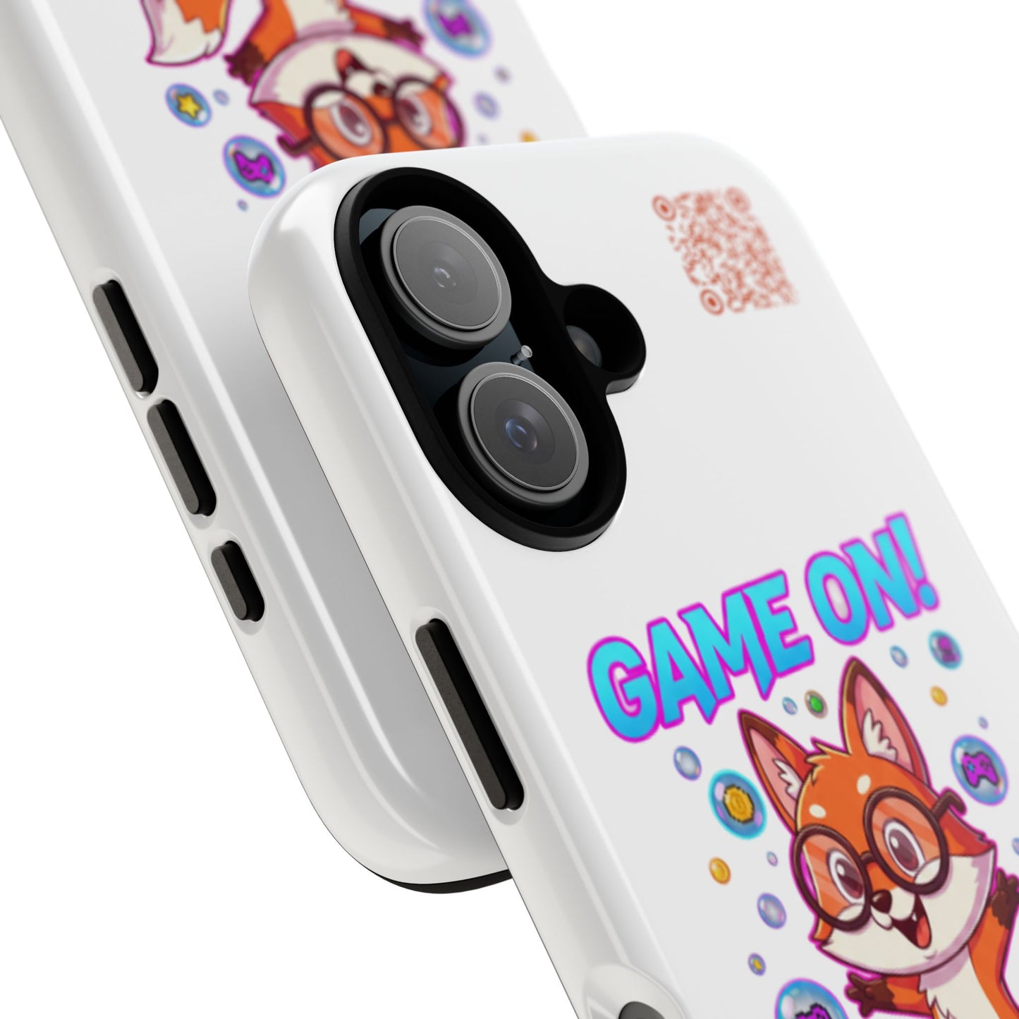 Game On Mobile Case - Cute Fox Design, Gamer Accessories, Phone Cover, Gift for Gamers, Level Up Style