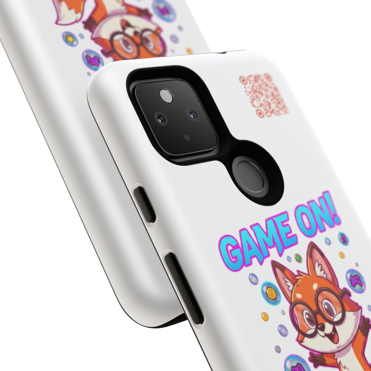 Game On Mobile Case - Cute Fox Design, Gamer Accessories, Phone Cover, Gift for Gamers, Level Up Style