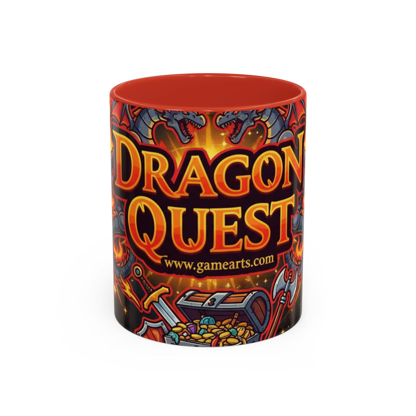 Dragon Quest Accent Coffee Mug, Gaming Mug, Geeky Gift, Fantasy Coffee Cup, Dragon Themed Drinkware, Unique Gamer Present