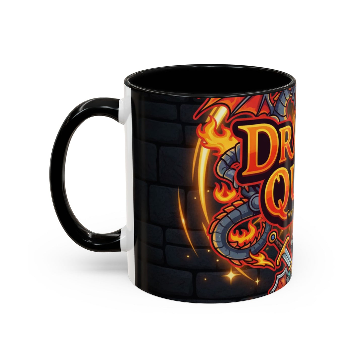 Dragon Quest Accent Coffee Mug, Gaming Mug, Geeky Gift, Fantasy Coffee Cup, Dragon Themed Drinkware, Unique Gamer Present