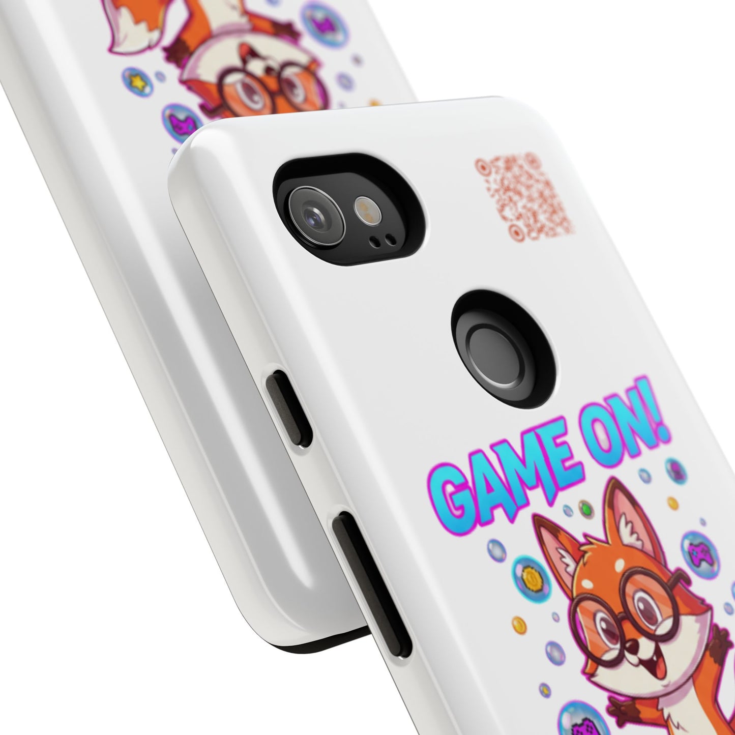 Game On Mobile Case - Cute Fox Design, Gamer Accessories, Phone Cover, Gift for Gamers, Level Up Style