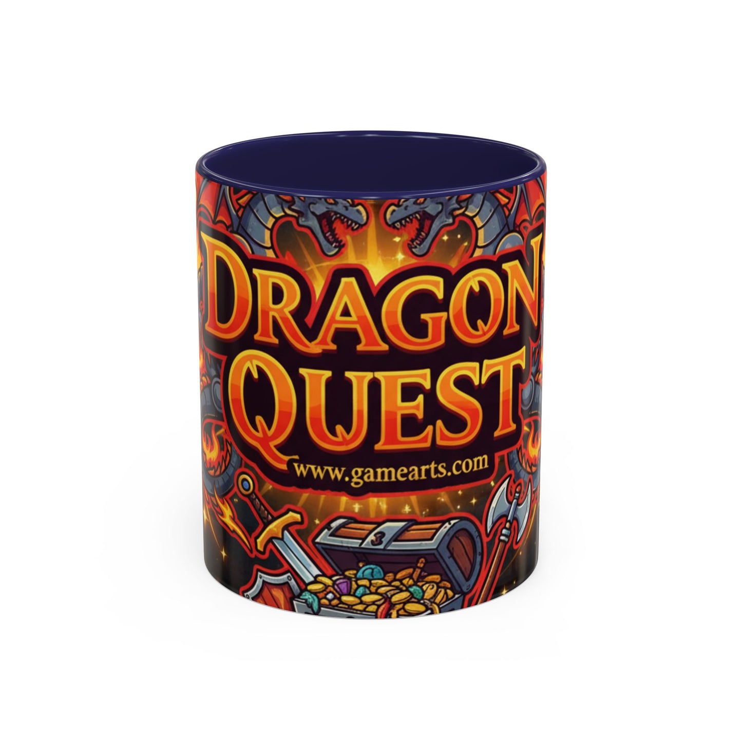 Dragon Quest Accent Coffee Mug, Gaming Mug, Geeky Gift, Fantasy Coffee Cup, Dragon Themed Drinkware, Unique Gamer Present