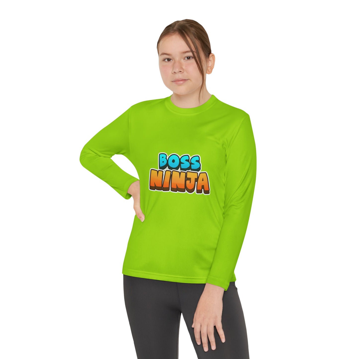 Youth Long Sleeve Boss Ninja Tee, Fun Graphic Shirt for Kids, Perfect for Birthdays, Playdates, School, and Ninja-Themed Parties