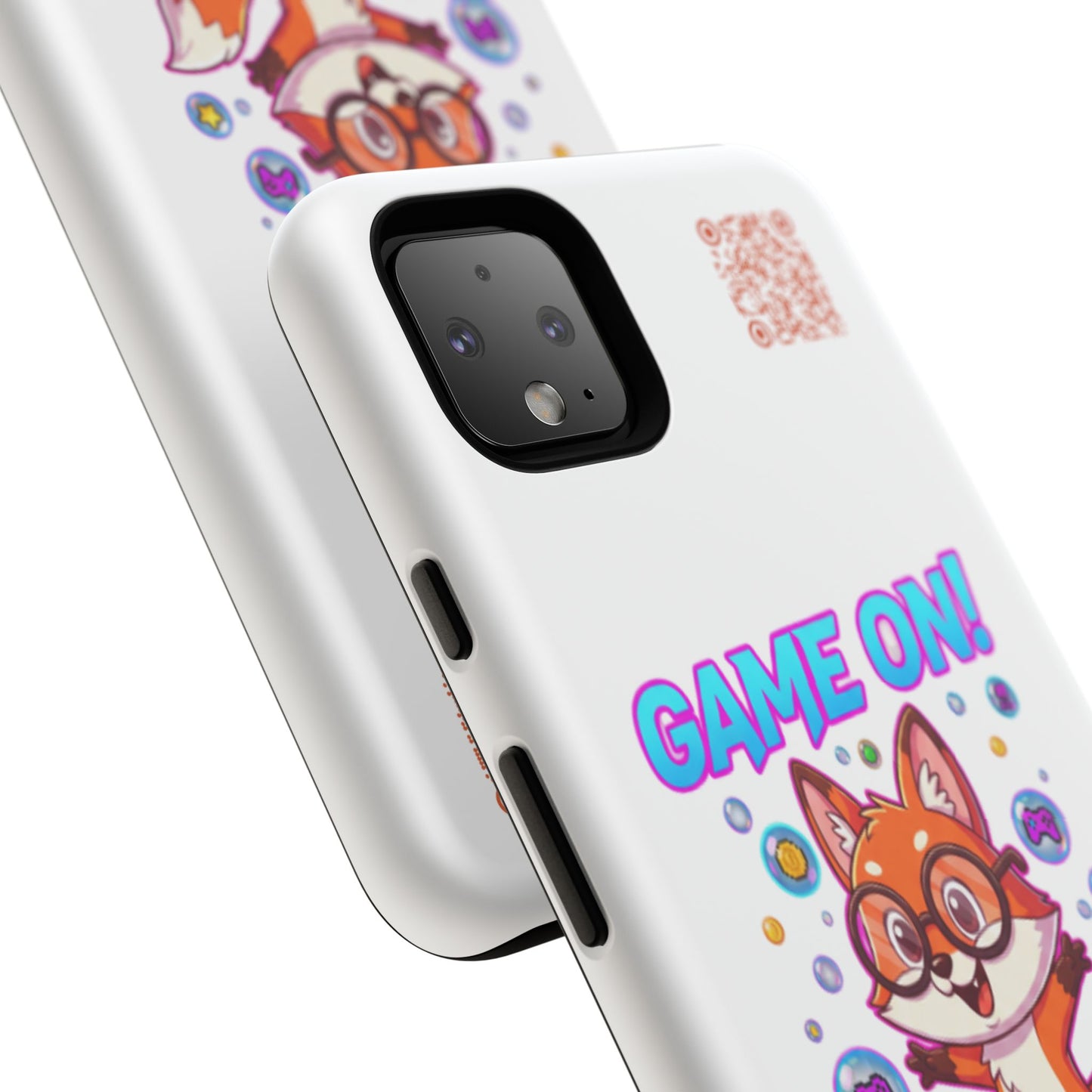 Game On Mobile Case - Cute Fox Design, Gamer Accessories, Phone Cover, Gift for Gamers, Level Up Style