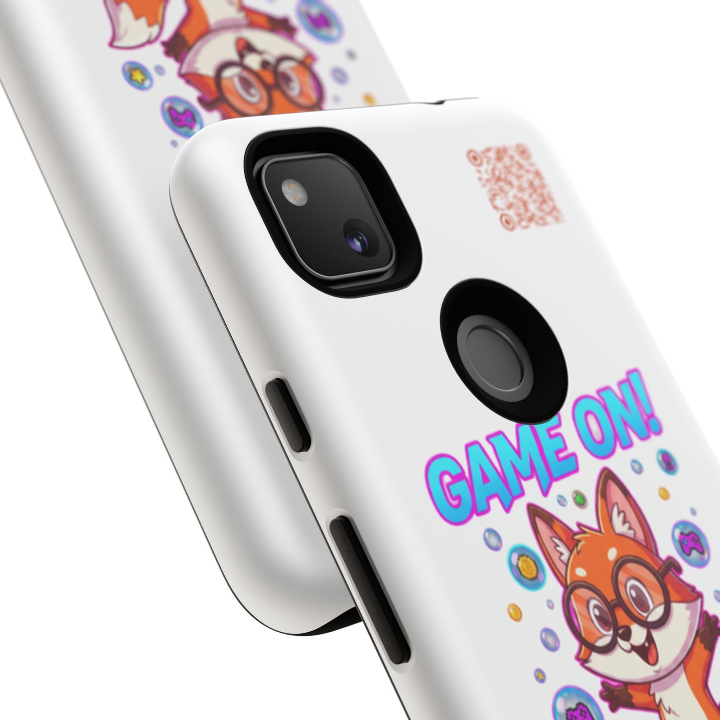 Game On Mobile Case - Cute Fox Design, Gamer Accessories, Phone Cover, Gift for Gamers, Level Up Style