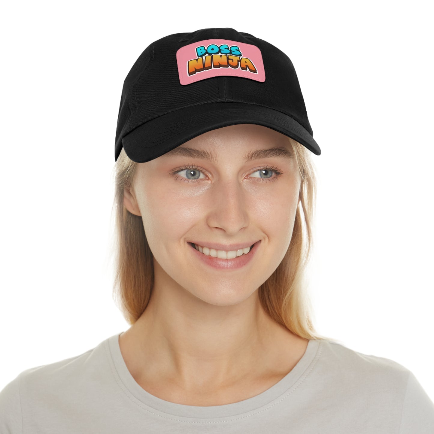 Boss Ninja Dad Hat, Leather Patch Cap for Dads, Casual Summer Hat, Great for Father's Day Gifts, Trendy Dad Apparel, Gift for Ninja Lovers