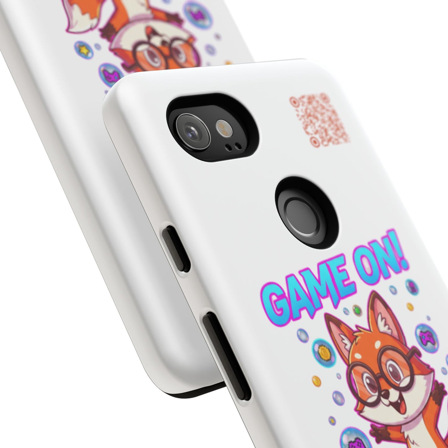 Game On Mobile Case - Cute Fox Design, Gamer Accessories, Phone Cover, Gift for Gamers, Level Up Style