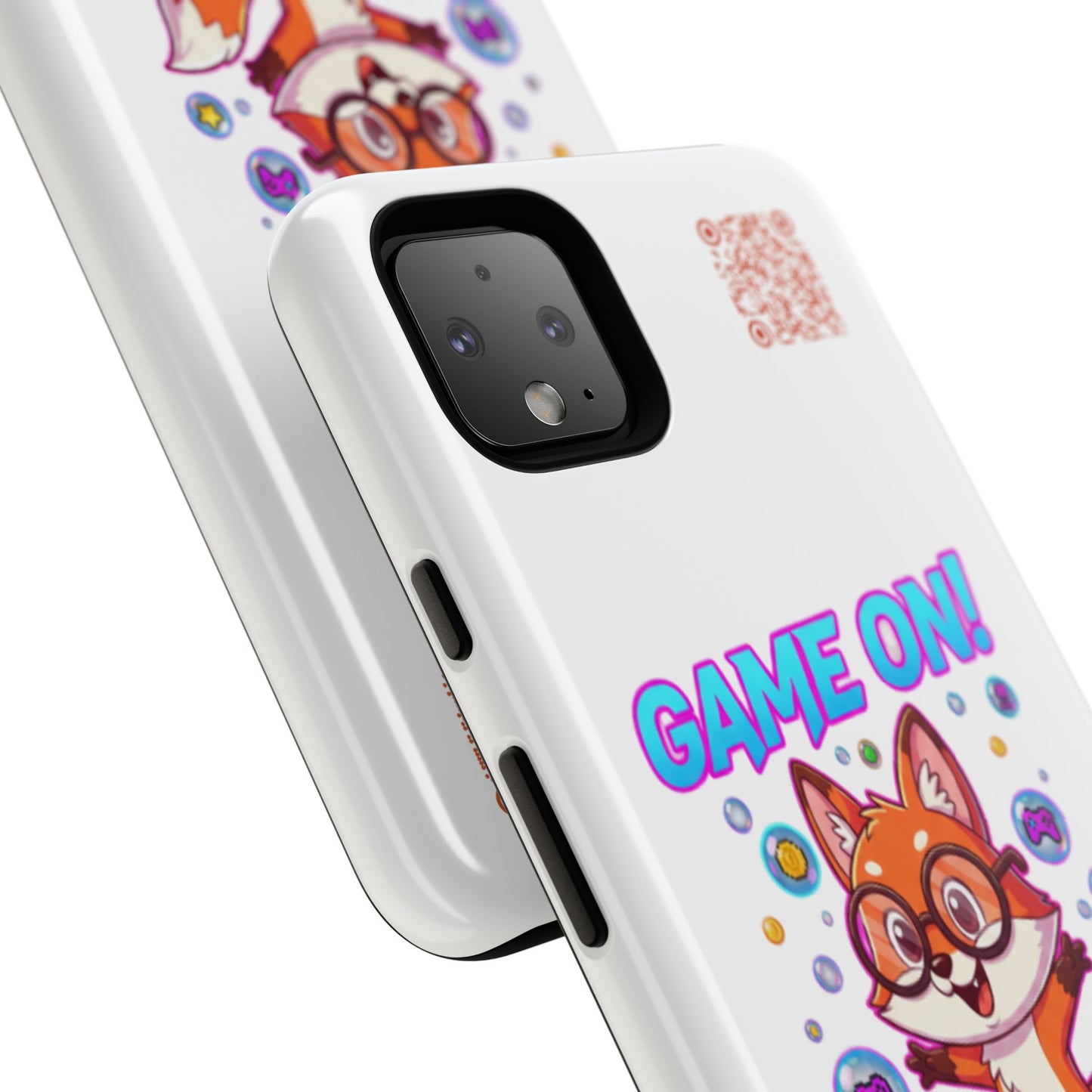 Game On Mobile Case - Cute Fox Design, Gamer Accessories, Phone Cover, Gift for Gamers, Level Up Style