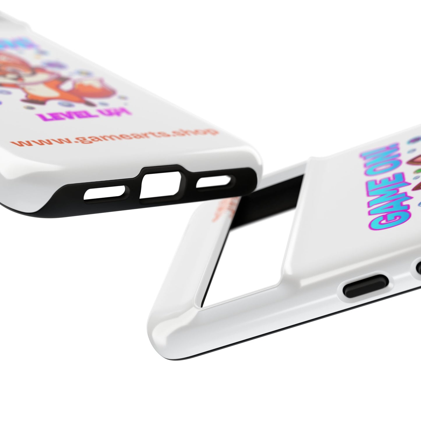 Game On Mobile Case - Cute Fox Design, Gamer Accessories, Phone Cover, Gift for Gamers, Level Up Style