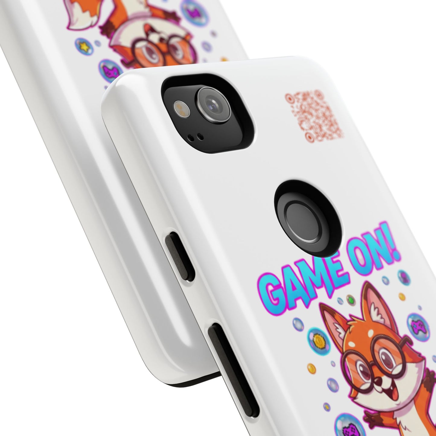 Game On Mobile Case - Cute Fox Design, Gamer Accessories, Phone Cover, Gift for Gamers, Level Up Style