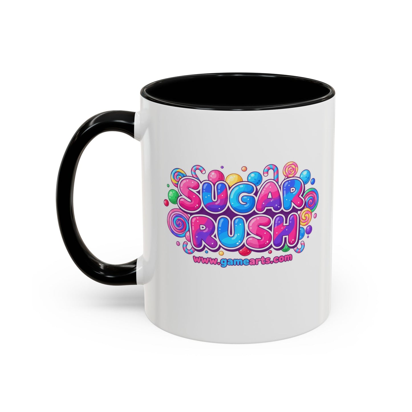 Colorful Sugar Rush Accent Coffee Mug - Fun Gift for Coffee Lovers, Holiday Cheer, Vibrant Drinkware, Party Favor