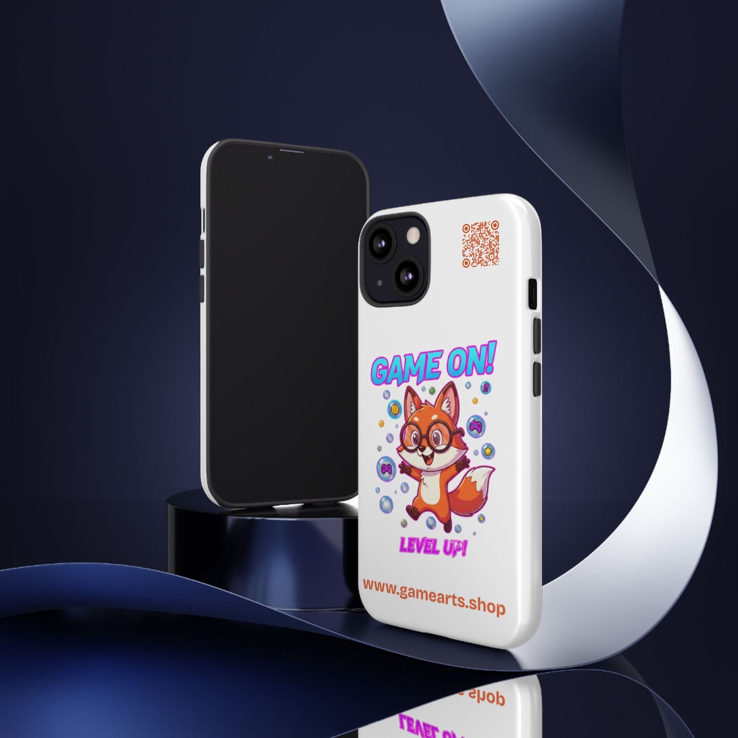 Game On Mobile Case - Cute Fox Design, Gamer Accessories, Phone Cover, Gift for Gamers, Level Up Style