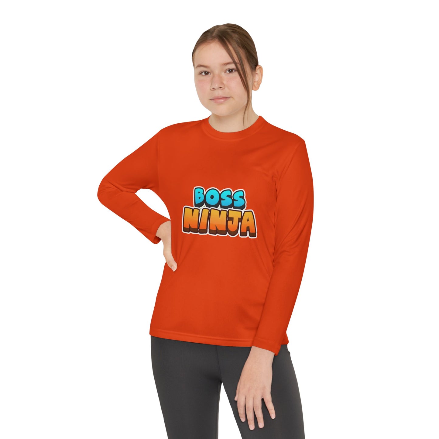 Youth Long Sleeve Boss Ninja Tee, Fun Graphic Shirt for Kids, Perfect for Birthdays, Playdates, School, and Ninja-Themed Parties