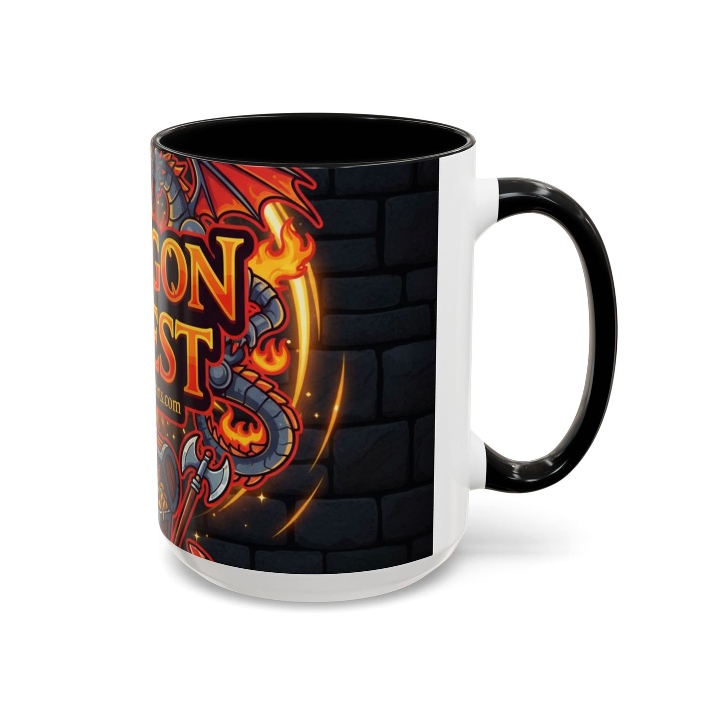 Dragon Quest Accent Coffee Mug, Gaming Mug, Geeky Gift, Fantasy Coffee Cup, Dragon Themed Drinkware, Unique Gamer Present