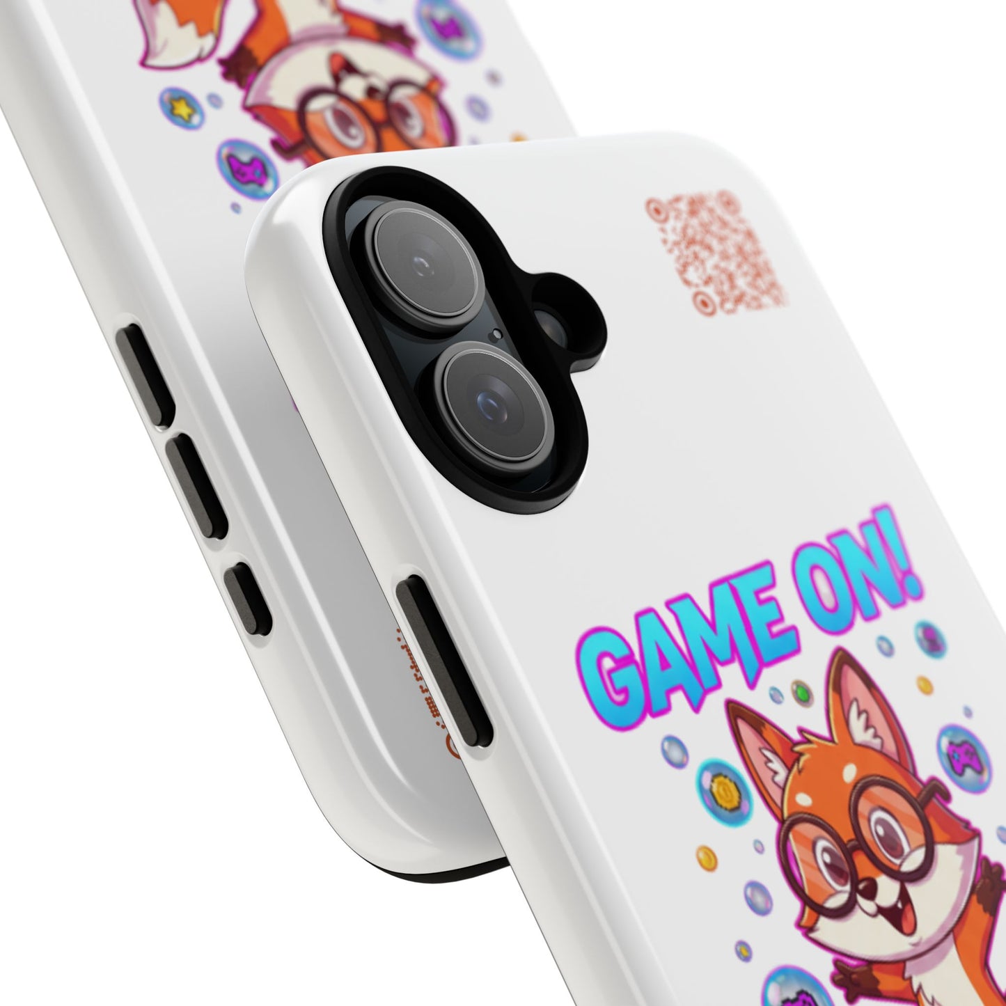 Game On Mobile Case - Cute Fox Design, Gamer Accessories, Phone Cover, Gift for Gamers, Level Up Style
