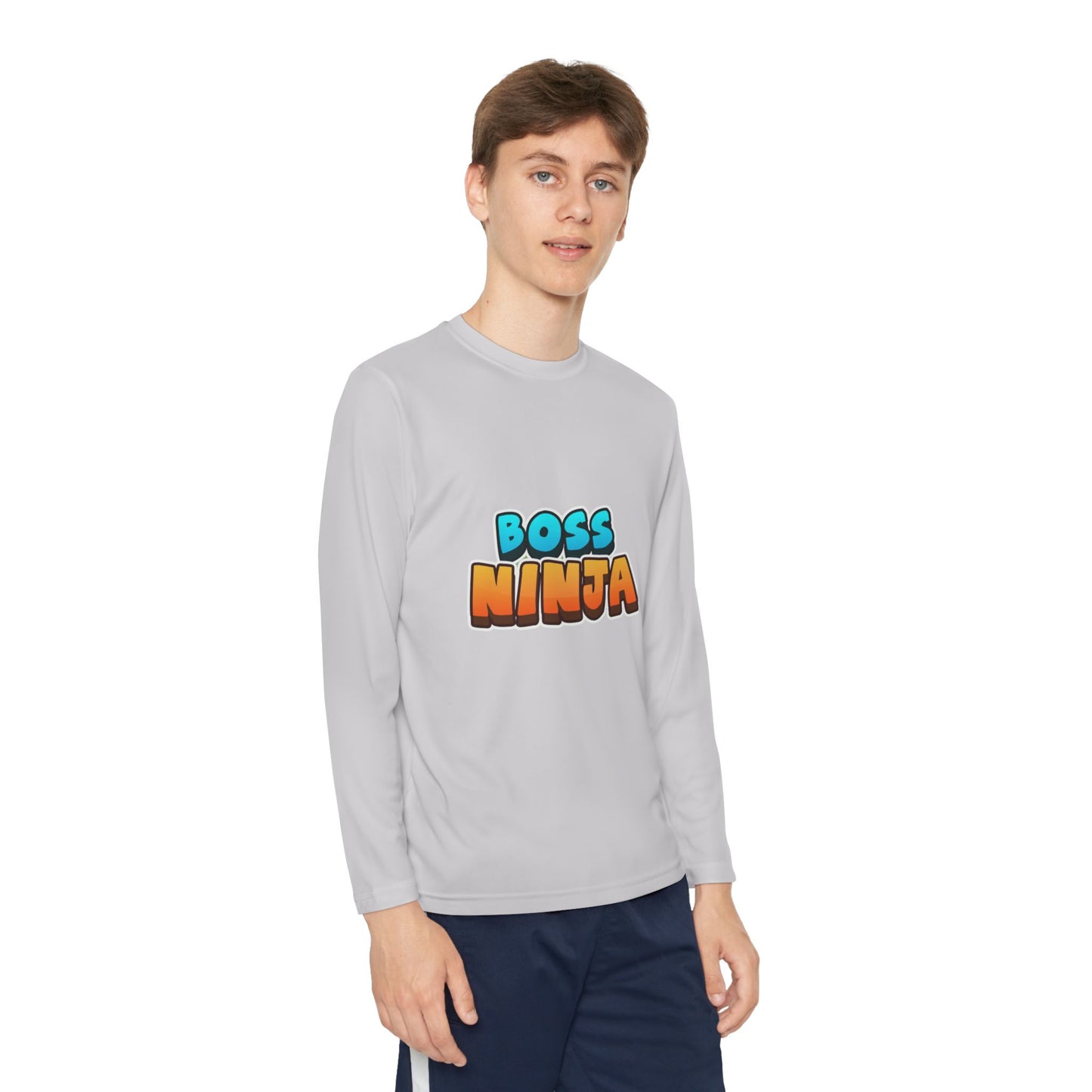 Youth Long Sleeve Boss Ninja Tee, Fun Graphic Shirt for Kids, Perfect for Birthdays, Playdates, School, and Ninja-Themed Parties
