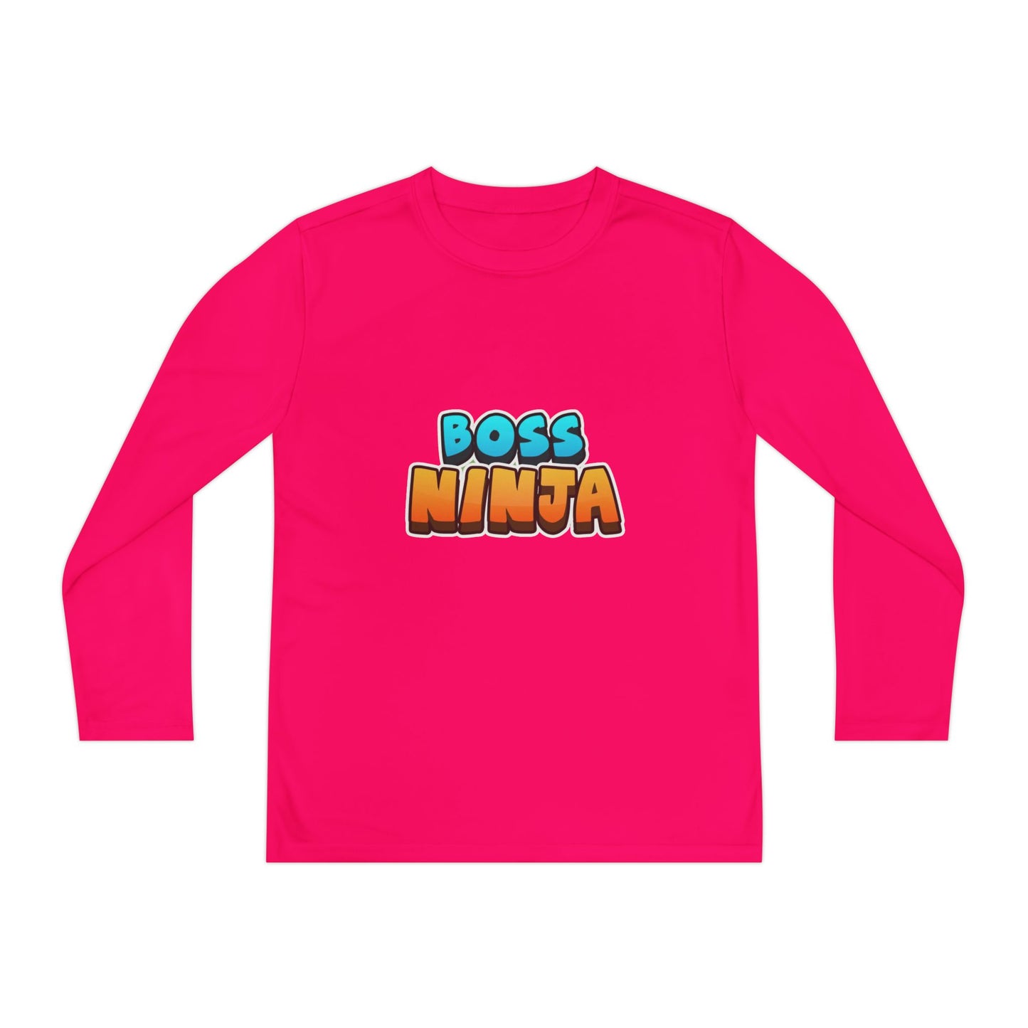 Youth Long Sleeve Boss Ninja Tee, Fun Graphic Shirt for Kids, Perfect for Birthdays, Playdates, School, and Ninja-Themed Parties