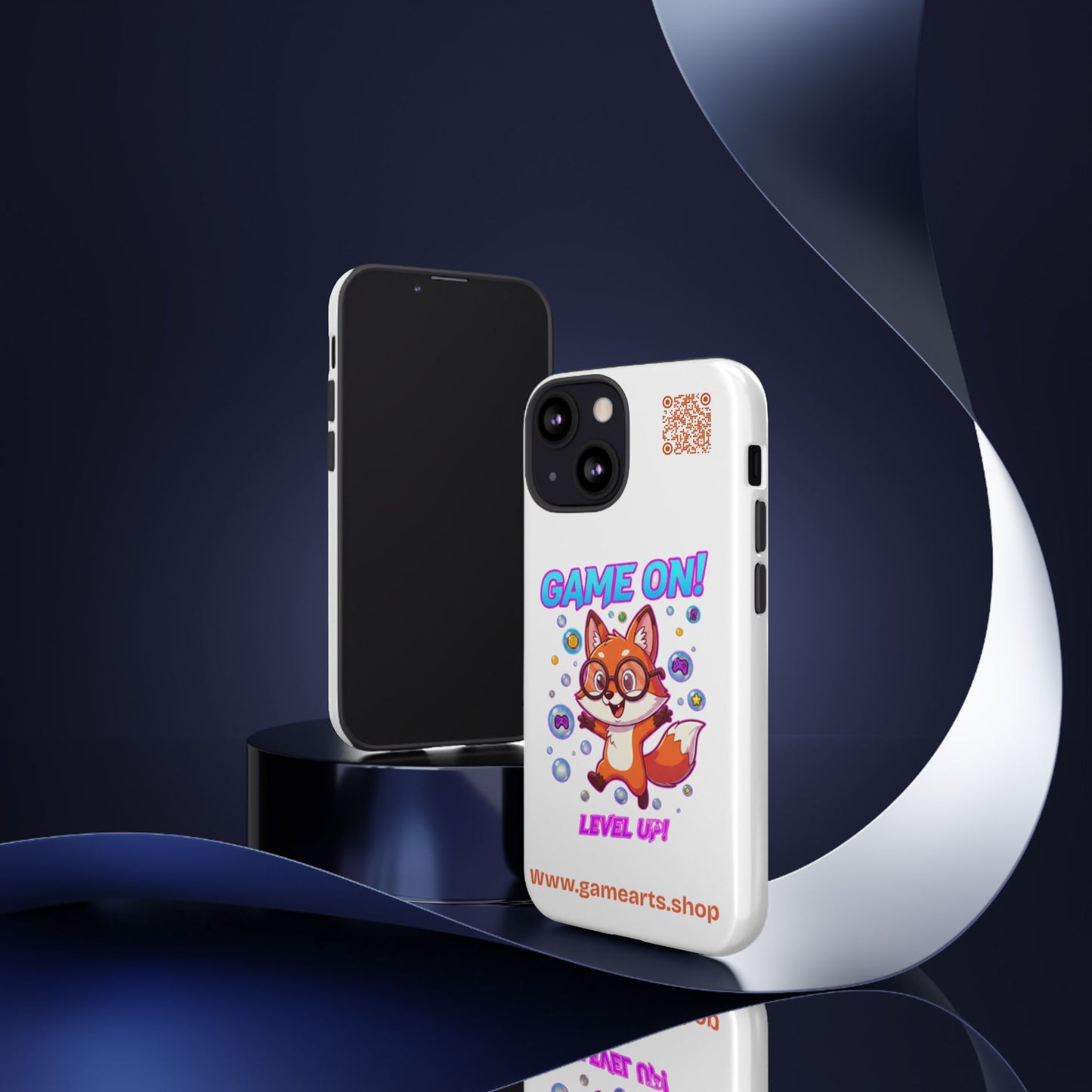 Game On Mobile Case - Cute Fox Design, Gamer Accessories, Phone Cover, Gift for Gamers, Level Up Style
