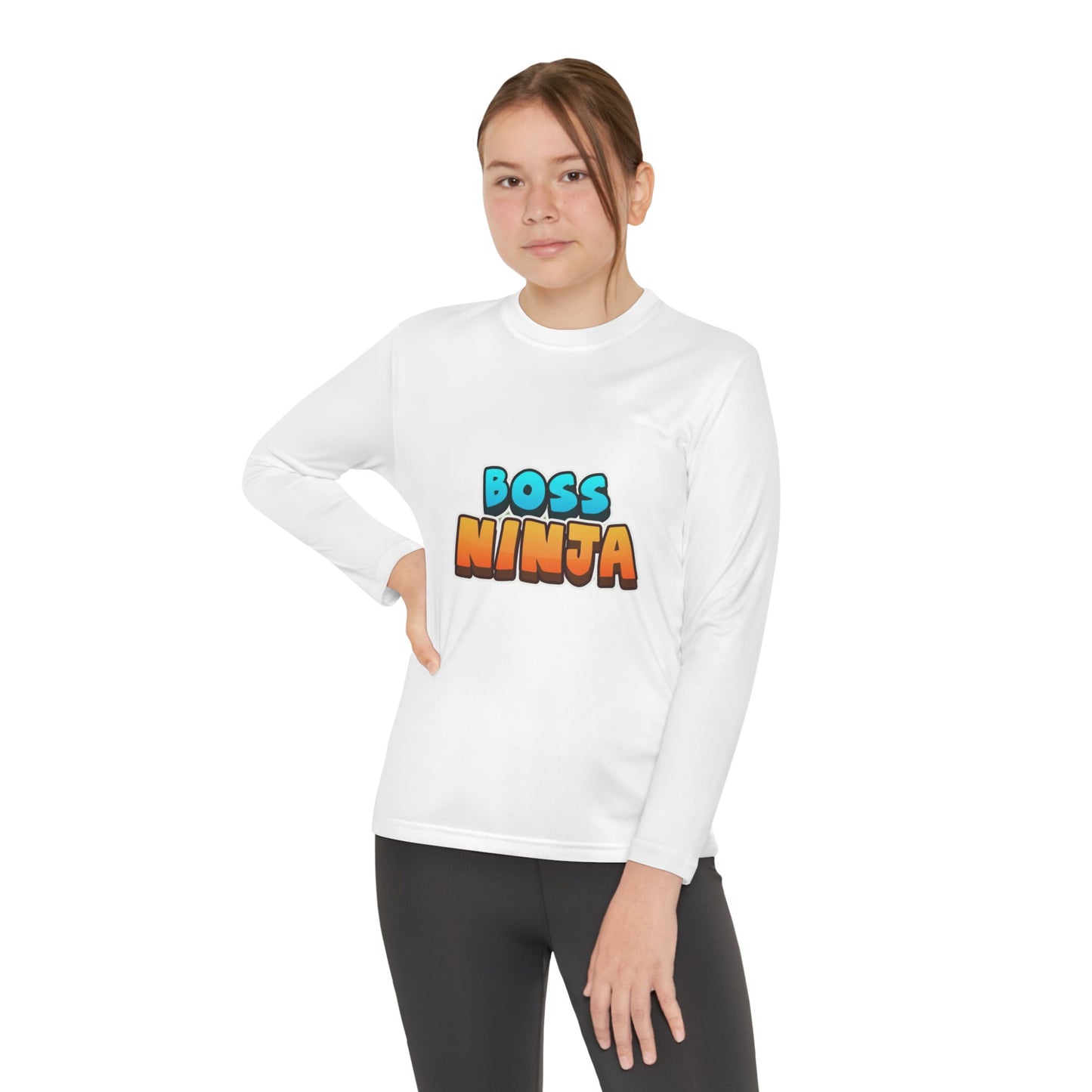 Youth Long Sleeve Boss Ninja Tee, Fun Graphic Shirt for Kids, Perfect for Birthdays, Playdates, School, and Ninja-Themed Parties