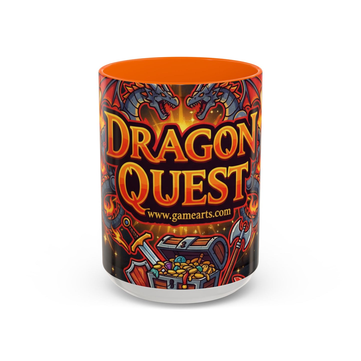 Dragon Quest Accent Coffee Mug, Gaming Mug, Geeky Gift, Fantasy Coffee Cup, Dragon Themed Drinkware, Unique Gamer Present