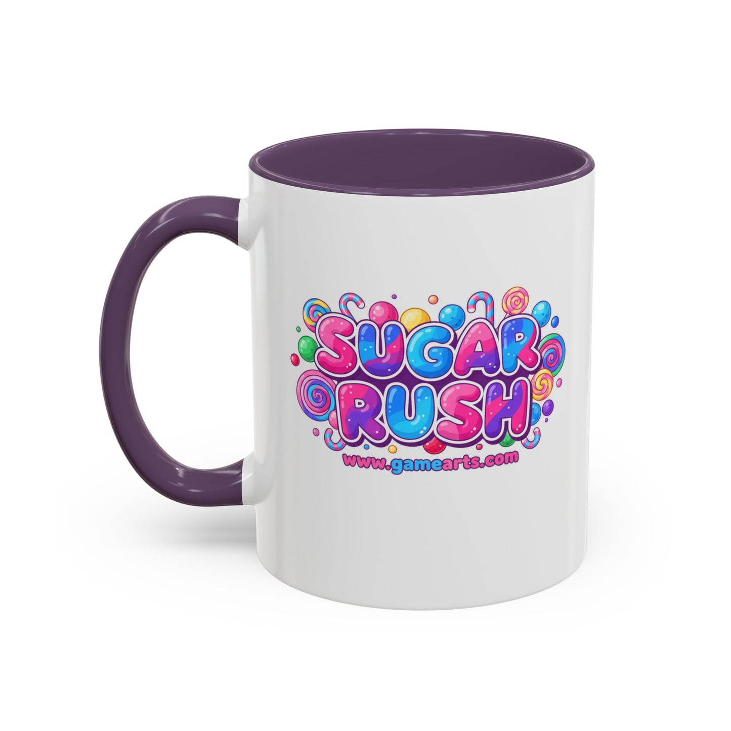 Colorful Sugar Rush Accent Coffee Mug - Fun Gift for Coffee Lovers, Holiday Cheer, Vibrant Drinkware, Party Favor
