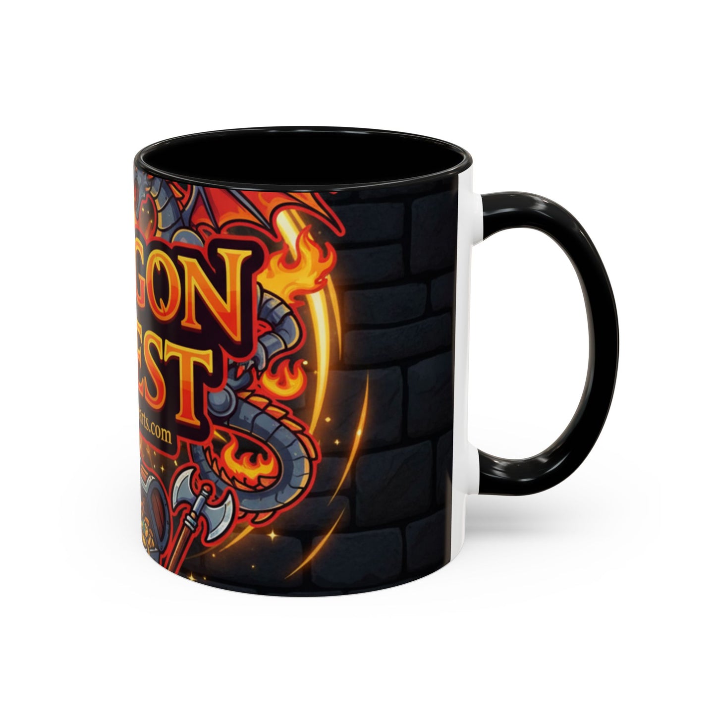 Dragon Quest Accent Coffee Mug, Gaming Mug, Geeky Gift, Fantasy Coffee Cup, Dragon Themed Drinkware, Unique Gamer Present