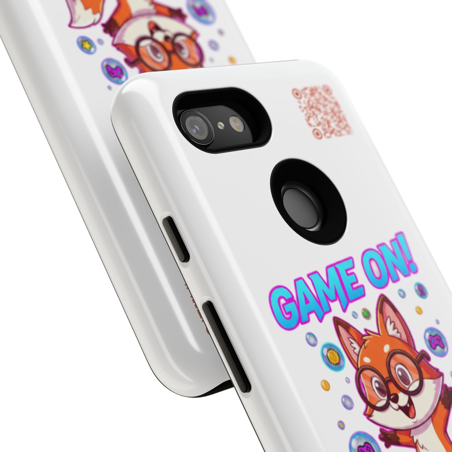 Game On Mobile Case - Cute Fox Design, Gamer Accessories, Phone Cover, Gift for Gamers, Level Up Style