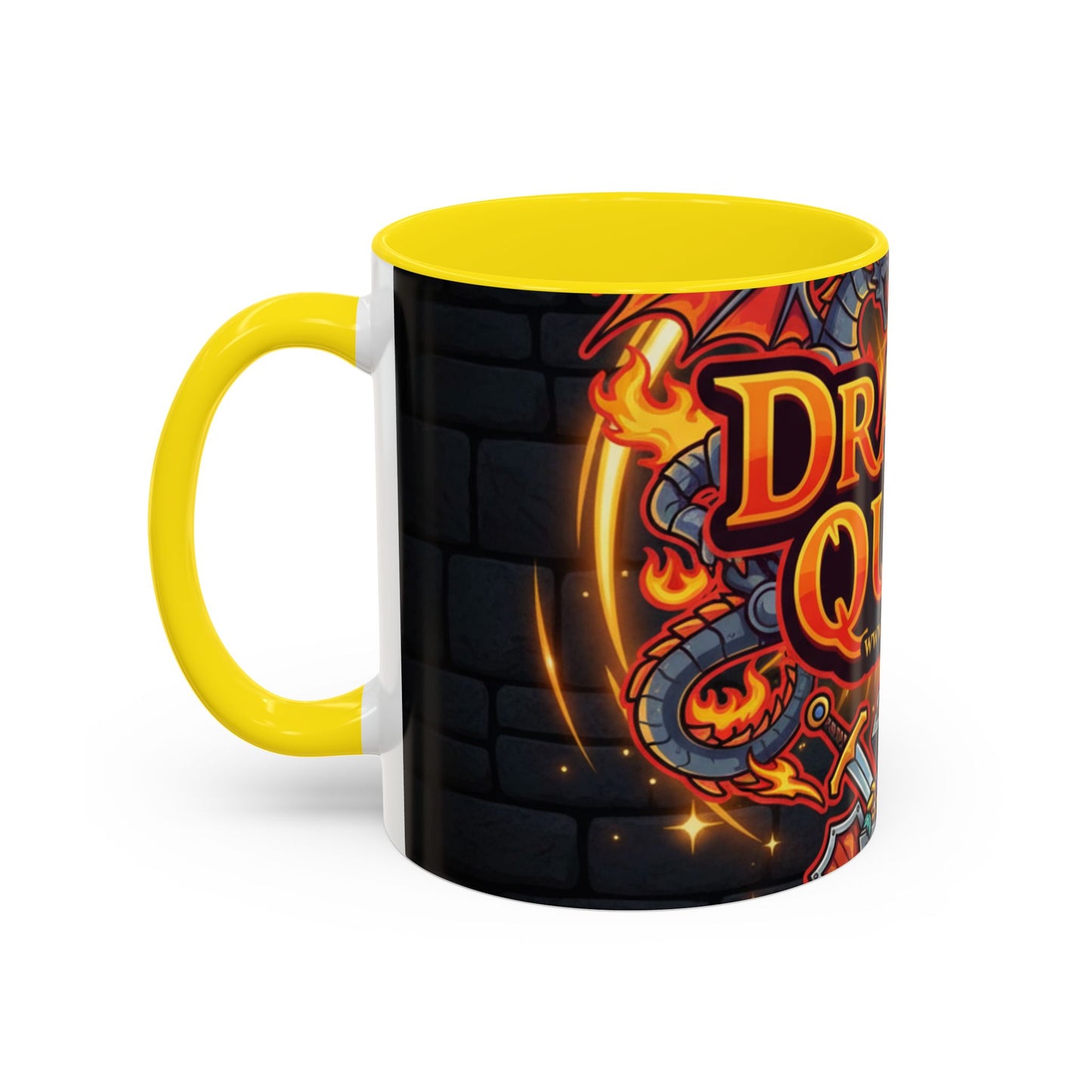 Dragon Quest Accent Coffee Mug, Gaming Mug, Geeky Gift, Fantasy Coffee Cup, Dragon Themed Drinkware, Unique Gamer Present