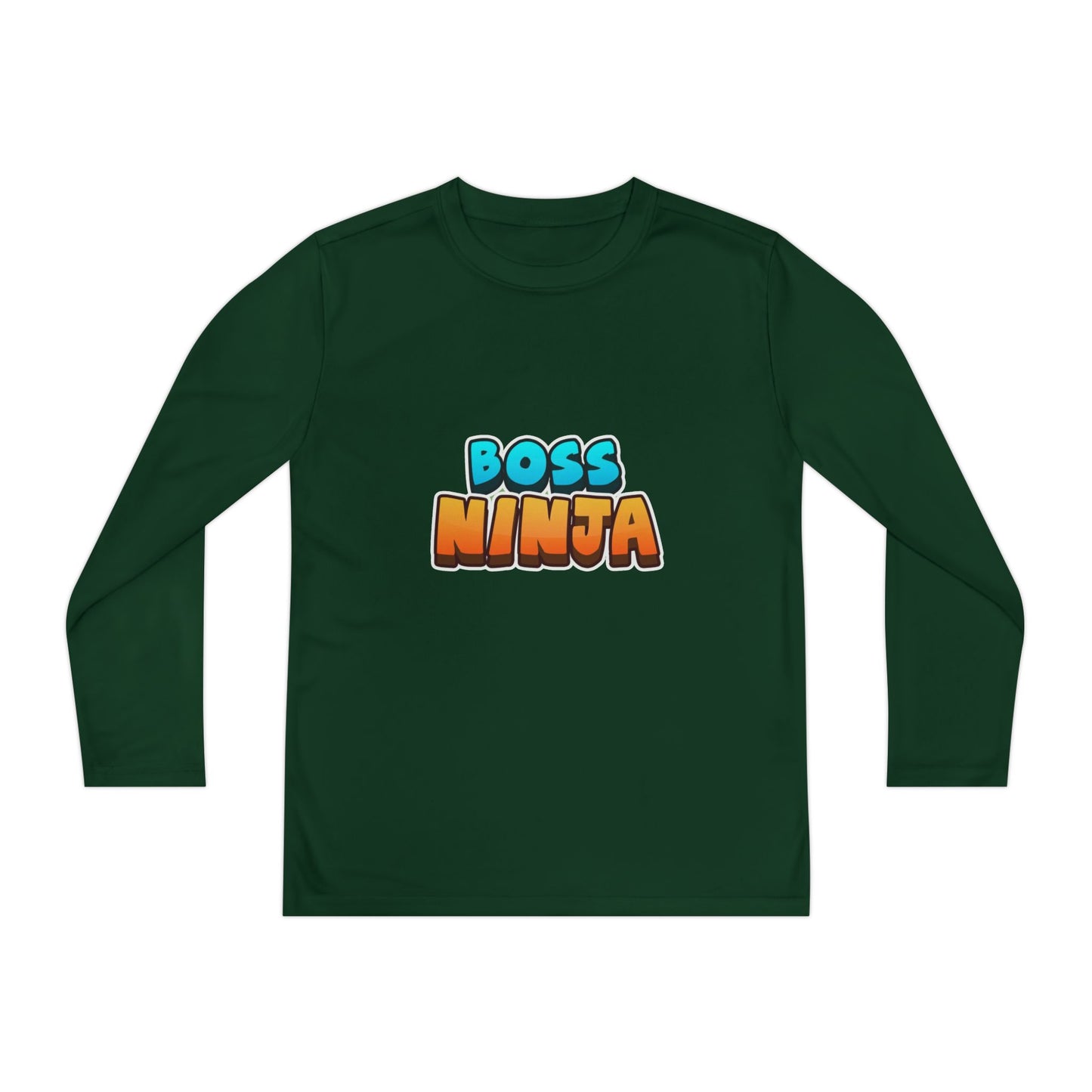 Youth Long Sleeve Boss Ninja Tee, Fun Graphic Shirt for Kids, Perfect for Birthdays, Playdates, School, and Ninja-Themed Parties