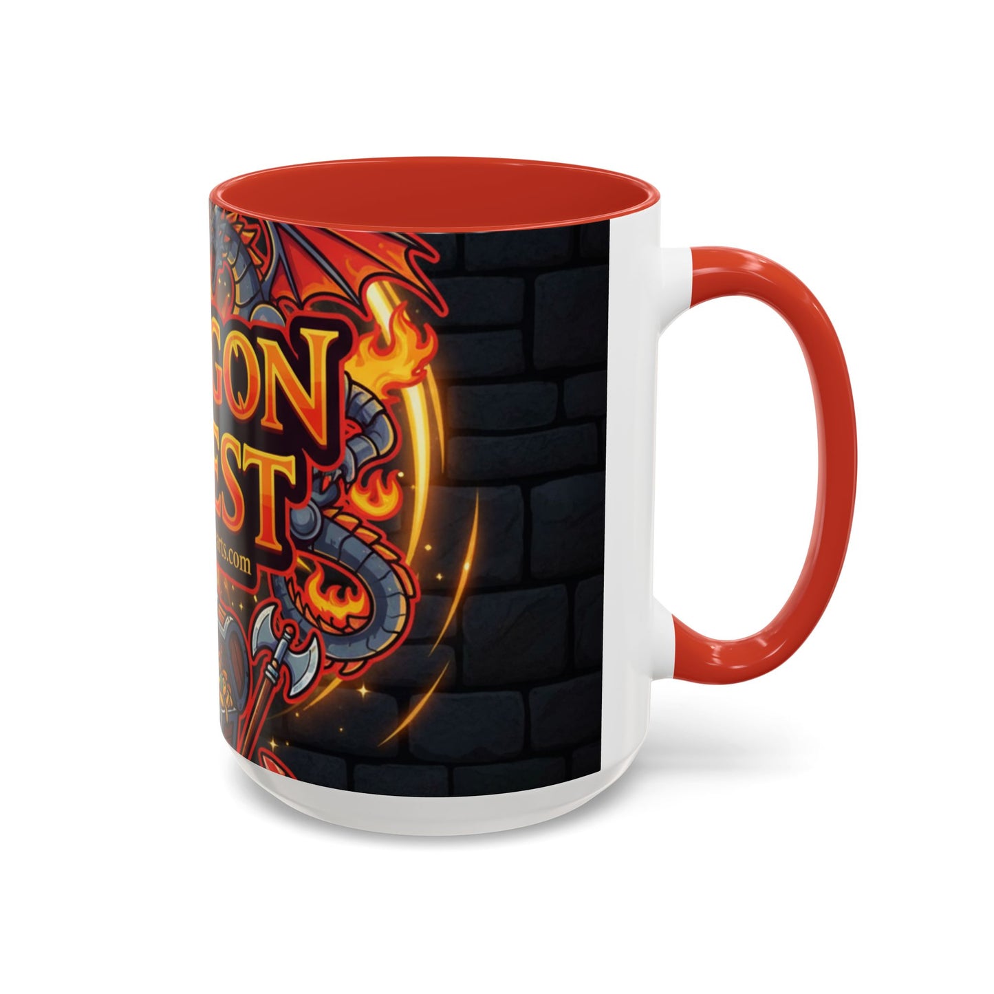 Dragon Quest Accent Coffee Mug, Gaming Mug, Geeky Gift, Fantasy Coffee Cup, Dragon Themed Drinkware, Unique Gamer Present